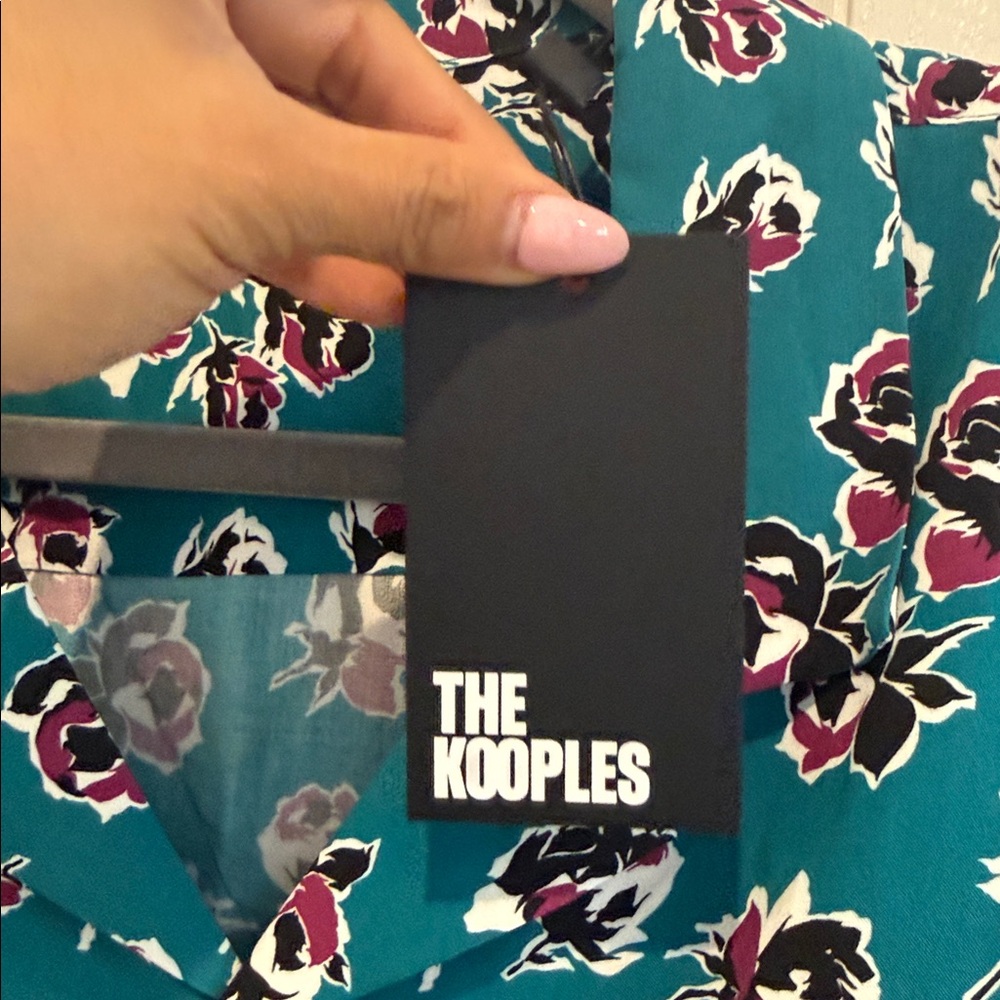 The Kooples Printed Short Sleeve Button Front Camp Shirt - Picture 7 of 10